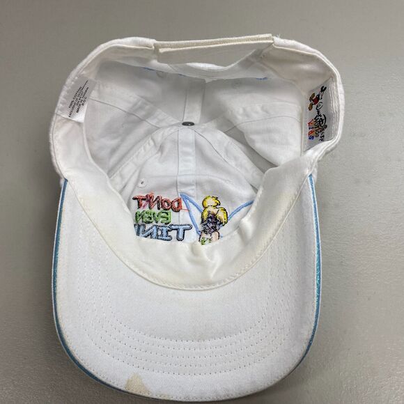 Disney Hat Cap Strap Back Tinkerbell Peter Pan Girls Kids Youth White Glitter - Picture 11 of 12
